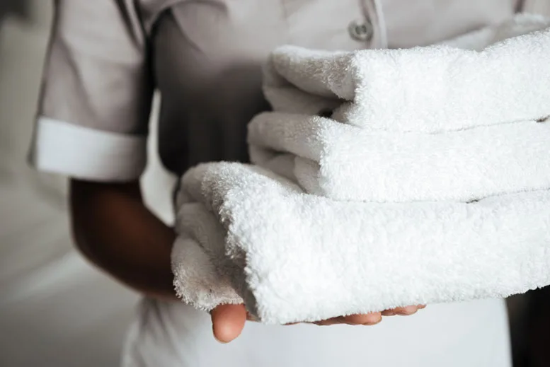 The difference between hotel towels and home towels